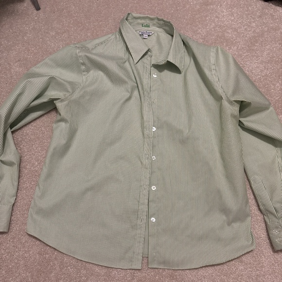 Green Striped Wrinkle Resistant Button Up - Picture 1 of 1